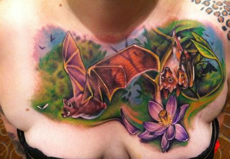 Tattoos - bat inspired chest tattoo by johnny smith - 68424